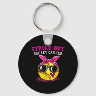 Strike Out Breast Cancer Awareness Softll Fighters Key Ring
