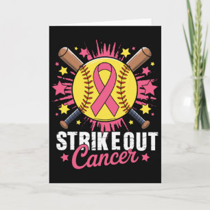 Strike Out Breast Cancer Awareness Softll Pink Wom Card