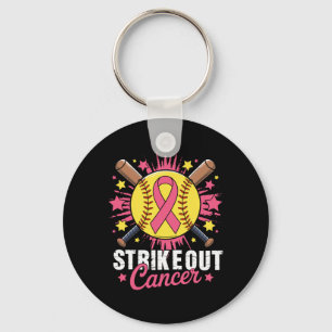 Strike Out Breast Cancer Awareness Softll Pink Wom Key Ring
