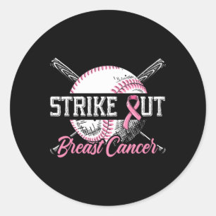 Strike Out Breast Cancer Baseball Breast Cancer Aw Classic Round Sticker