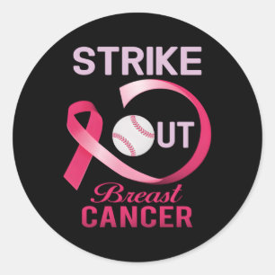 Strike Out Breast Cancer Baseball Cancer Awareness Classic Round Sticker