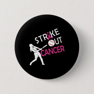 Strike Out Breast Cancer Baseball Fight Awareness  6 Cm Round Badge