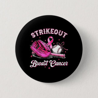 Strike Out Breast Cancer Baseball Fight Awareness 6 Cm Round Badge