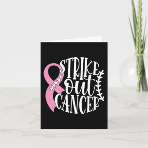 Strike Out Breast Cancer Baseball Fight Awareness Card