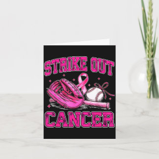 Strike Out Breast Cancer Baseball Fight Awareness Card