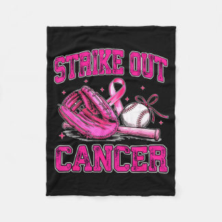 Strike Out Breast Cancer Baseball Fight Awareness Fleece Blanket