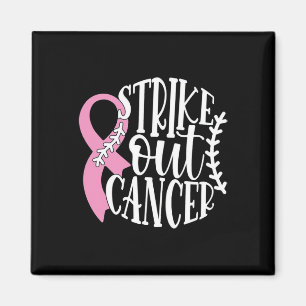 Strike Out Breast Cancer Baseball Fight Awareness Magnet