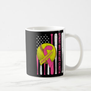 Strike Out Breast Cancer Softll American Flag Wome Coffee Mug