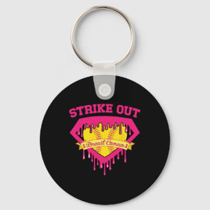 Strike Out Breast Cancer Softll Breast Cancer Awar Key Ring