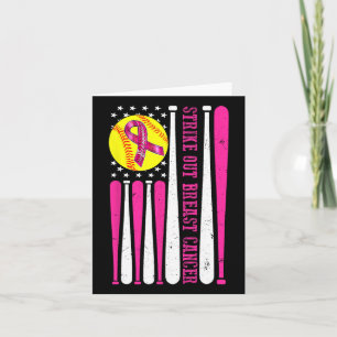 Strike Out Breast Cancer Softll Fight Awareness Card