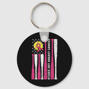 Strike Out Breast Cancer Softll Fight Awareness Me Key Ring