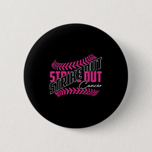 Strike Out Cancer Baseball Softball Breast Cancer 6 Cm Round Badge
