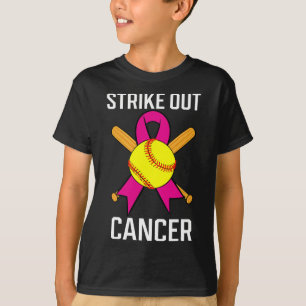 Strike Out Cancer Softball Ball Pink Ribbon Game C T-Shirt