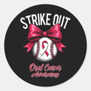 Strike Out Oral Cancer Awareness Classic Round Sticker