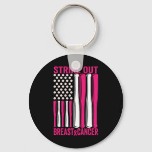 Strike Out Softll Breast Cancer Awareness  Key Ring