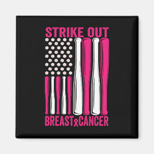 Strike Out Softll Breast Cancer Awareness Magnet