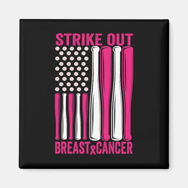 Strike Out Softll Breast Cancer Awareness  Magnet (Front)