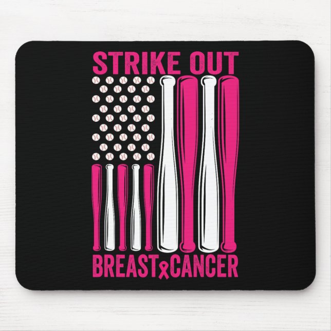 Strike Out Softll Breast Cancer Awareness  Mouse Pad (Front)