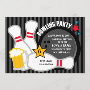 Strike some Fun Bowling Birthday Party Invitation
