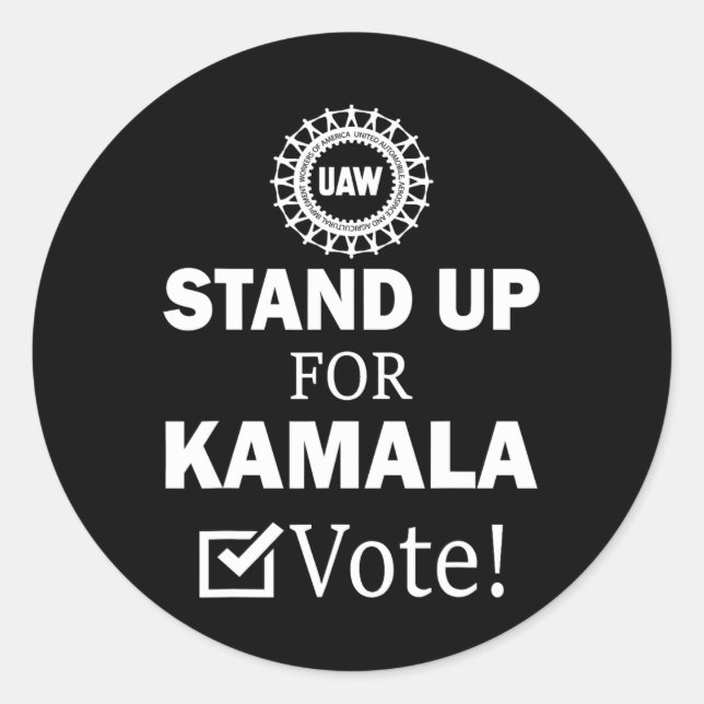 Strike Stand Up For Kamala Vote  Classic Round Sticker (Front)