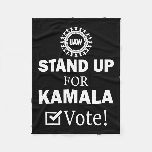 Strike Stand Up For Kamala Vote  Fleece Blanket (Front)