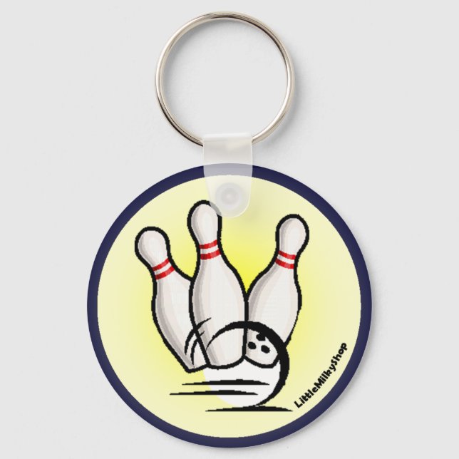 Strike the Bowling Pins Keychain (Front)