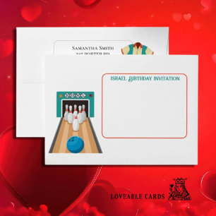 Strike up some fun Birthday Bowling Invitation Envelope