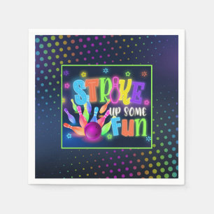 Strike Up Some Fun Bowling Birthday Napkin - Neon