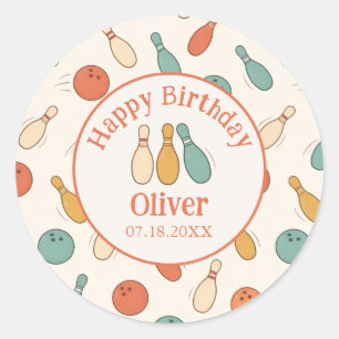 Strike Up Some Fun Vintage Bowling Party Sticker