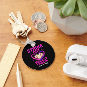 Strikeout Breast Cancer Awareness Domestic Violenc Key Ring
