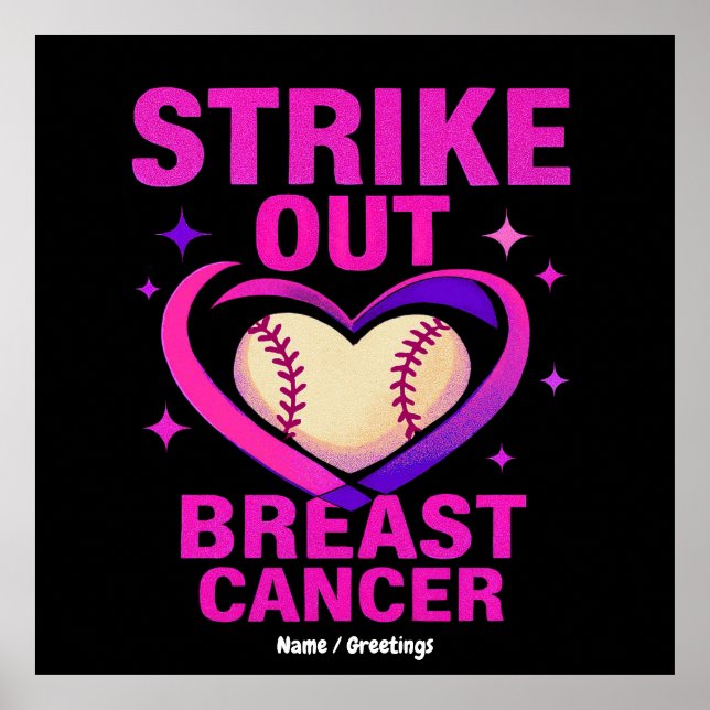 Strikeout Breast Cancer Awareness Domestic Violenc Poster (Front)