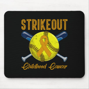 Strikeout Childhood Cancer Awareness Softll Gold R Mouse Pad