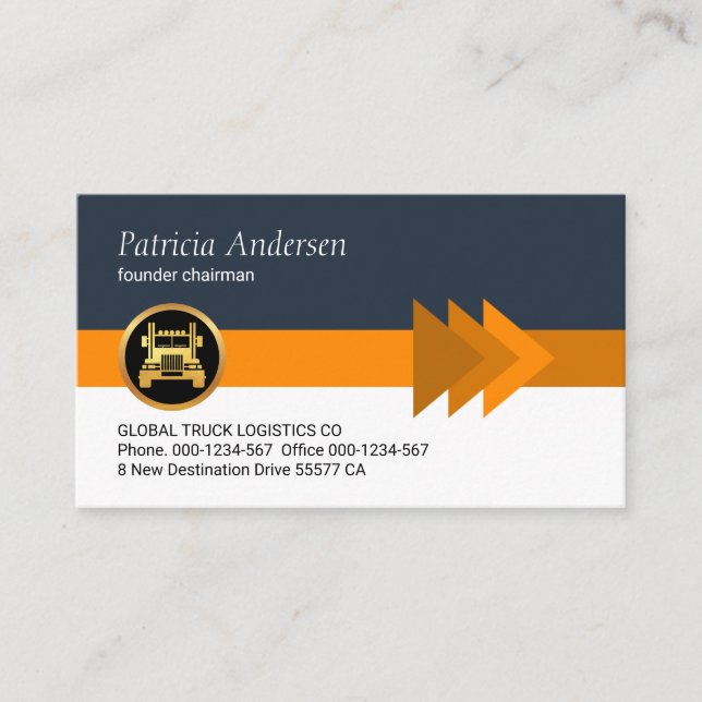 Striking Arrowheads Stripe Layers Moving Business Card (Front)