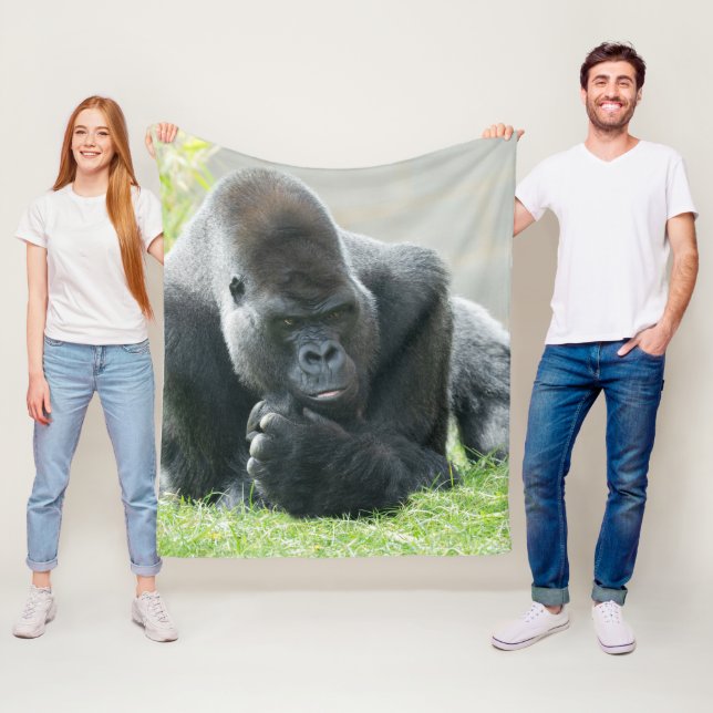 Striking Authority of a Great Ape Fleece Blanket (In Situ)