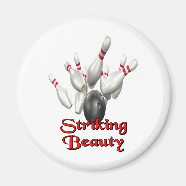 Striking Beauty Bowling Magnet (Front)