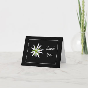Striking Black and White floral Thank You Card