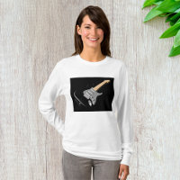 Striking Black Electric Guitar Musical Instrument 