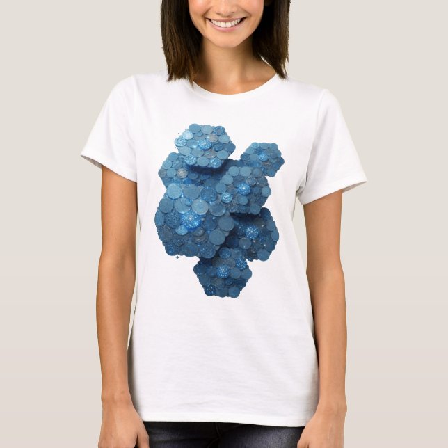 Striking Blue BLUE COINS Bold Design T-Shirt (Front)