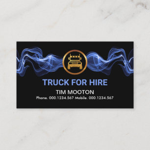Striking Blue Electric Lightning Wave Truck Driver Business Card