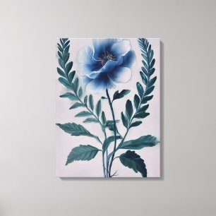 Striking Blue Flower Painting Canvas Print