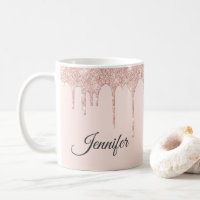 Striking Blush Pink Glitter Monogrammed