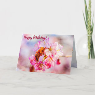 Striking Bunch Of Pink Sakura Flowers In Spring Card