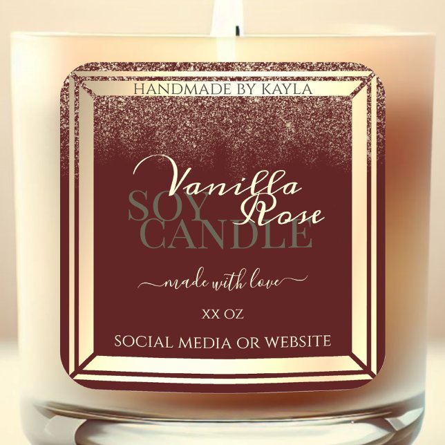 Striking Burgundy & Gold Product Packaging Labels (Creator Uploaded)