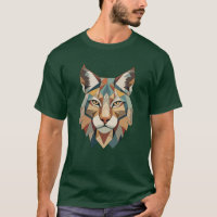 Striking Colorful Geometric Lynx Face