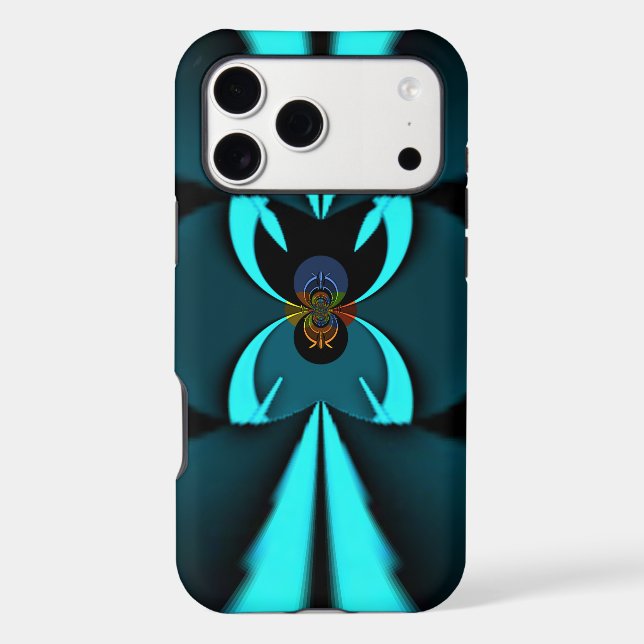 Striking Cutting-Edge Cyan and Black Vector Design (Back)