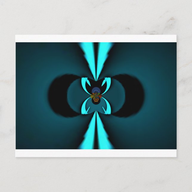 Striking Cutting-Edge Cyan and Black Vector Design Postcard (Front)