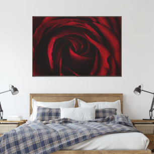Striking Dark Red Rose full bloom Premium Espresso Canvas Print