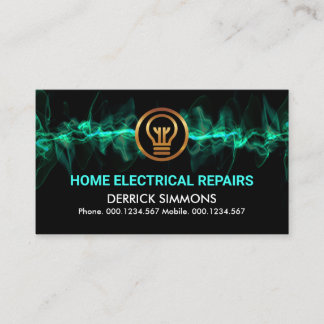 Striking Electrical Lightning Wave Electrician Business Card