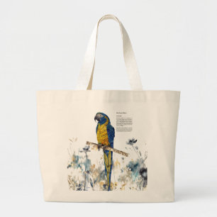 Striking Endangered Macaw Watercolours Large Tote Bag