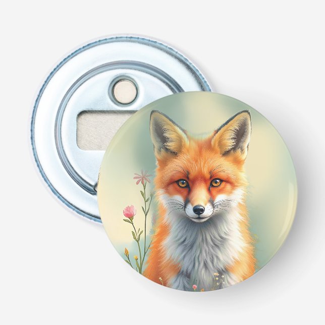 Striking Eyes of a Cunning Red Fox   Bottle Opener (Front)